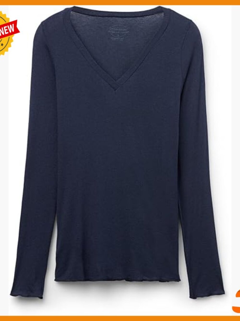 Sheer V-Neck Long Sleeve Modal Cashmere Top for Layering